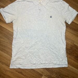 Brooks Brothers Polo Shirt Mens L 100% Cotton Slim Fit Grey Performance Polo